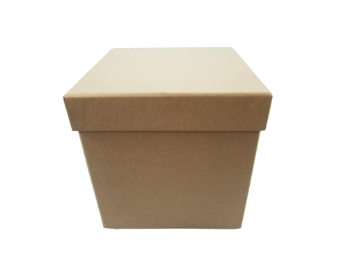 7" Paperboard Multi-Use Nested Boxes - 3 Tier - Square Natural Brown (Set of 3)