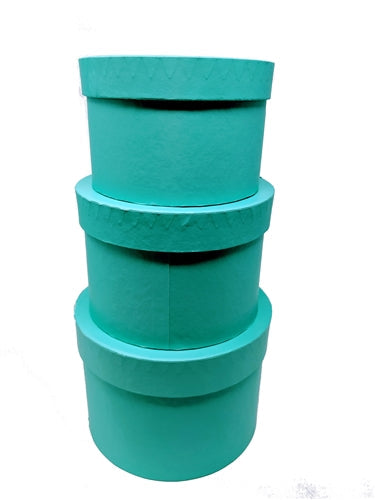 7" Paperboard Multi-Use Nested Boxes - 3 Tier - Round Robins Egg Blue (Set of 3)