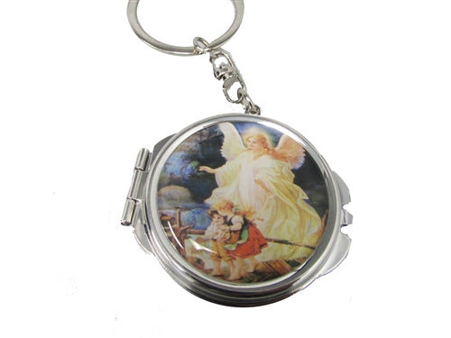 Load image into Gallery viewer, Compact Mirror KEYCHAIN Favors - Guardian Angel Design (12 Pcs)

