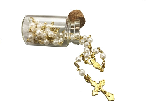 2" Holy Water Bottle Favor Rosaries - Guadalupe (12 Pcs)