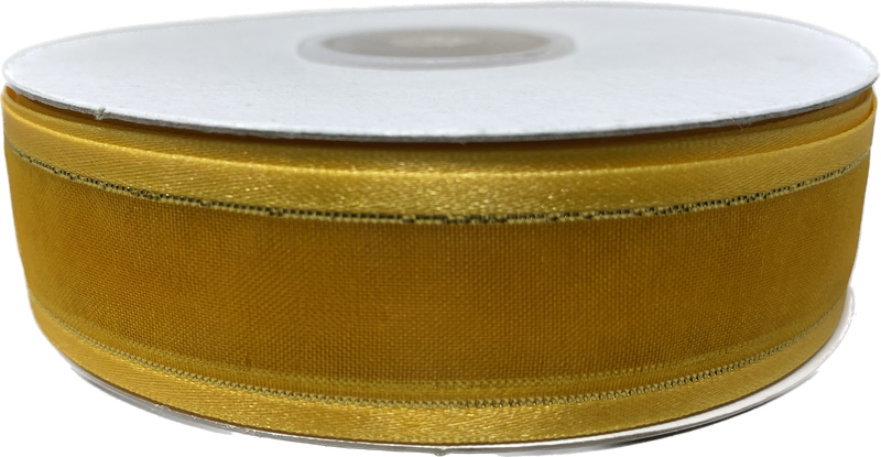 Load image into Gallery viewer, 7/8&quot; Sheer Organza Ribbon w/ Satin &amp; Metallic Edges (25 Yds)
