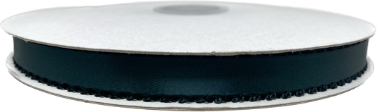 Cinta de picot satinado de 3/8" - Bordes emplumados (50 yardas)