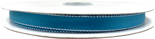 Cinta satinada de 3/8" con bordes metálicos (50 yardas)