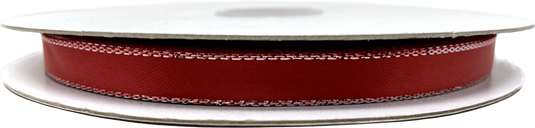 Cinta satinada de 3/8" con bordes metálicos (50 yardas)