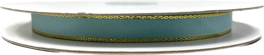Cinta satinada de 3/8" con bordes metálicos (50 yardas)