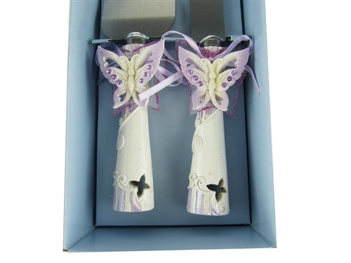 Load image into Gallery viewer, Premium Butterfly Design Cake Knife Set - Stainless Steel (1 Set)

