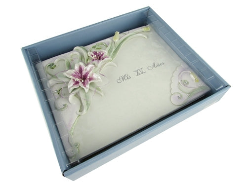 Load image into Gallery viewer, Premium Quinceanera Tiger Lily Design Guest Book (Spanish) (1 Pc)
