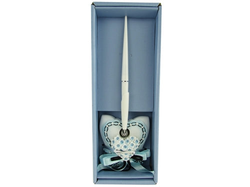 Premium Satin & Diamond Floral Design Pen Set (1 Set)