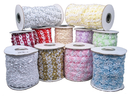 1/2" Satin Floral Ribbon (25 Yards)