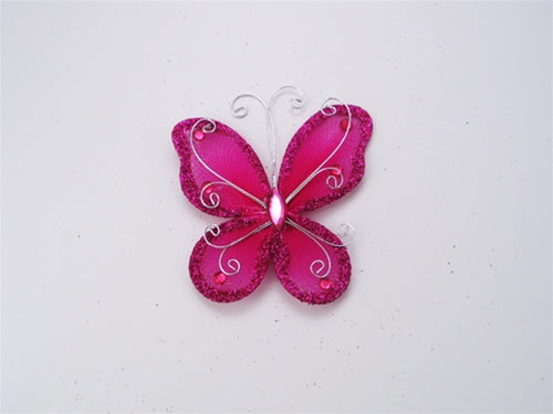 3" Sheer Butterflies w/ SPARKLING Wired Edge (12 Pcs)