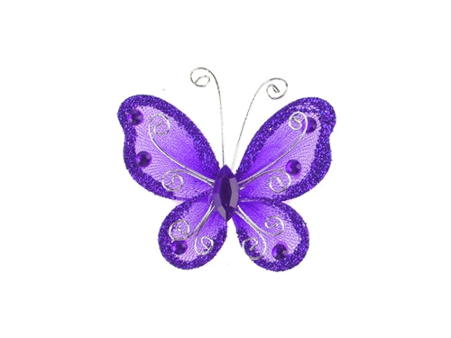 Load image into Gallery viewer, 2&quot; Sheer Butterflies w/ Wired SPARKLING Edge (12 Pcs)
