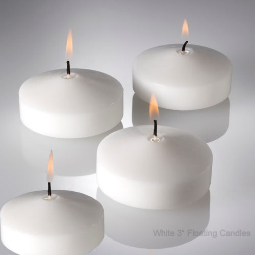 3" White Floating Candles - White (4 Pack)