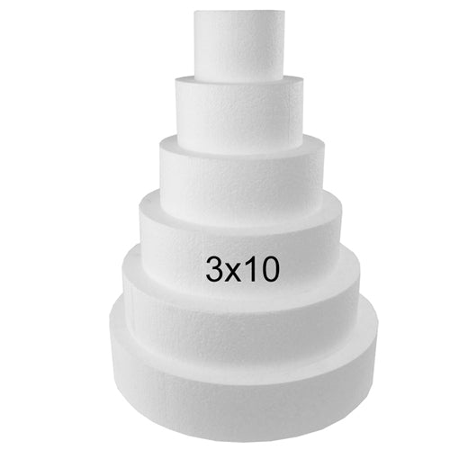 Foam Dummy Cakes - Round - 3"H x 10" (1 Pc)