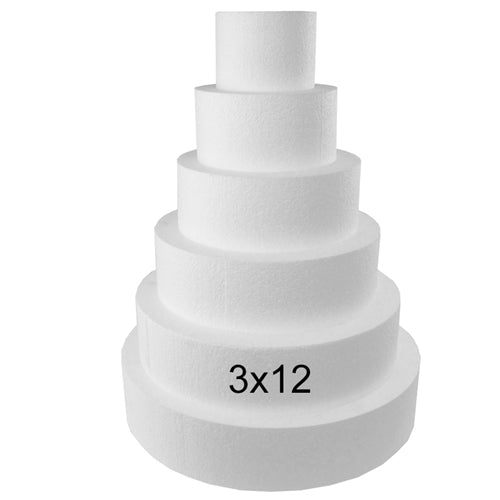 Foam Dummy Cakes - Round - 3"H x 12" (1 Pc)