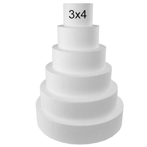4 x 3 Round Styrofoam Cake Dummy - Country Kitchen SweetArt