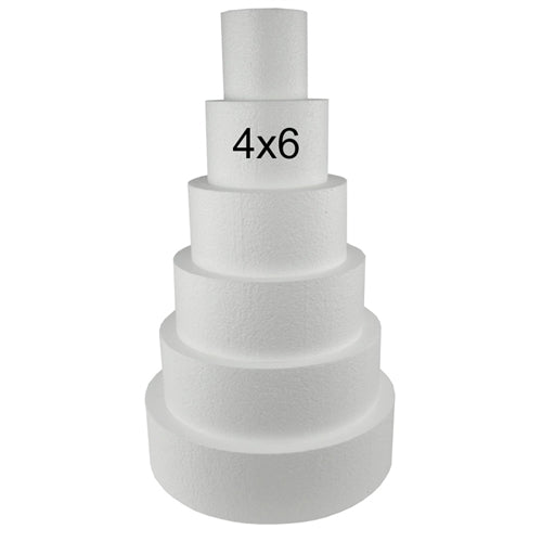 Foam Dummy Cakes - Round - 4"H x 6" (1 Pc)