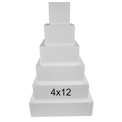 Foam Dummy Cakes - SQUARE - 4H" x 12" (1 Pc)