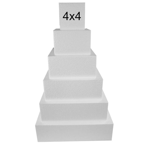 Foam Dummy Cakes - SQUARE- 4H" x 4" (1 Pc)