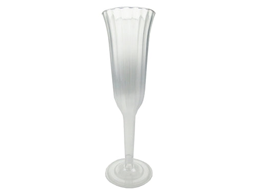 8" Plastic Fluted Champagne Cups (12 Pcs)