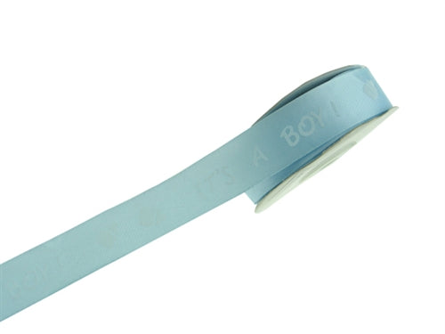 Load image into Gallery viewer, 7/8&quot; Satin Printed Ribbon - &quot;It&#39;s a Boy, It&#39;s A Girl&quot; (25 Yards)
