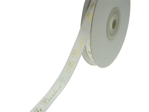 Listón Estampado METÁLICO Satinado 3/8