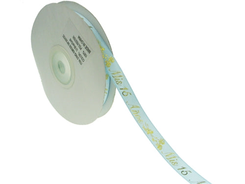 Listón Estampado METÁLICO Satinado 3/8