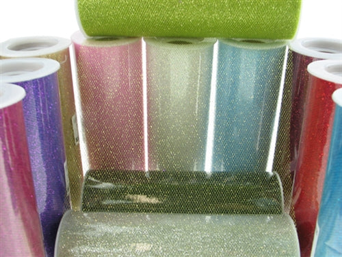 Load image into Gallery viewer, 6" GLITTERED Tulle Rolls (10 Yards)
