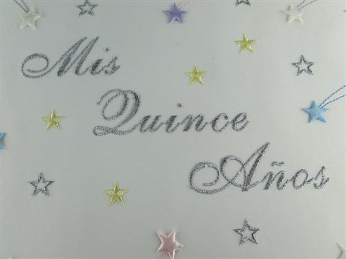 Premium Satin MIS QUINCE ANOS- Guest Book - Stars (1 Pc)