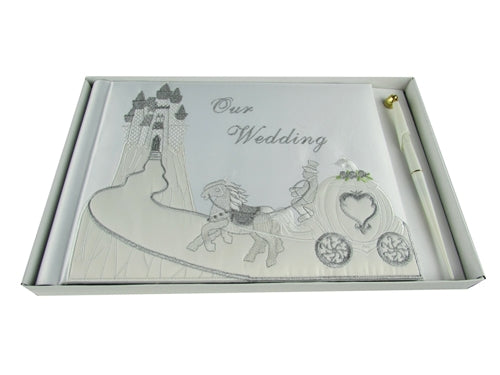 Load image into Gallery viewer, Premium Satin WEDDING Guest Book - Cinderella (1 Pc)
