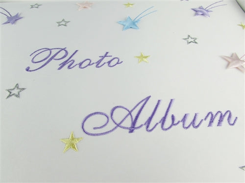 Premium Satin Embroidered- Photo Album - Stars Design (1)