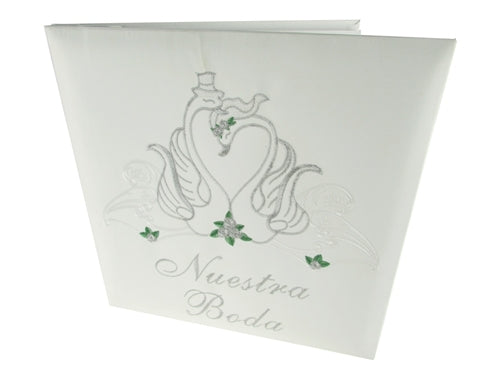 Load image into Gallery viewer, Premium Satin Embroidered Wedding Photo Album - Swan Design (1)
