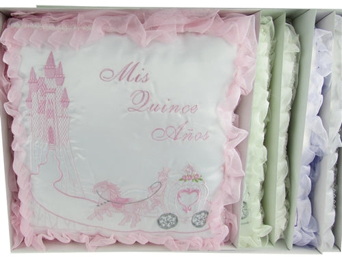 Premium - "MIS QUINCE ANOS" - Kneeling Pillow - Cinderella Design (1 Pc)