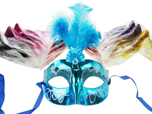 Masquerade Mask #9 - ASSORTED COLORS (12 Pcs)