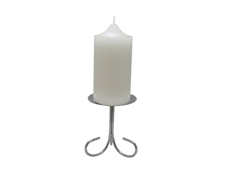 4.5" Silver Metal Single Candle Holder w/ Pronged Legs (12 Pcs)