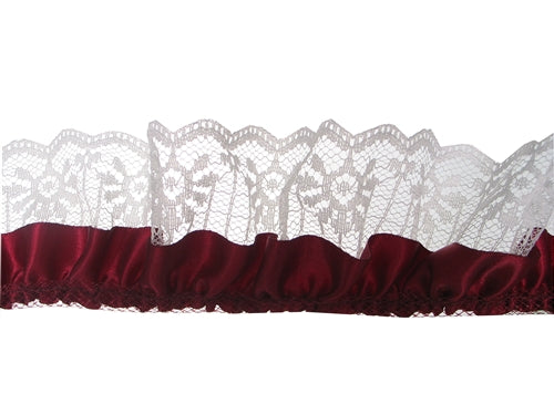 Load image into Gallery viewer, 2&quot; Satin &amp; Lace Trim - Large (5 Yds)

