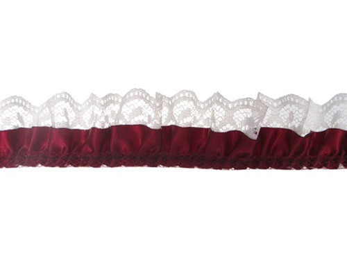 Load image into Gallery viewer, 1.25&quot; Satin &amp; Lace Trim - Medium (5 Yds)
