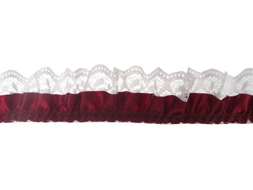 1.25" Satin & Lace Trim - Medium (5 Yds)