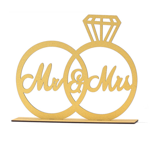 Mr. & Mrs. Wood Centerpiece (1 Pc)