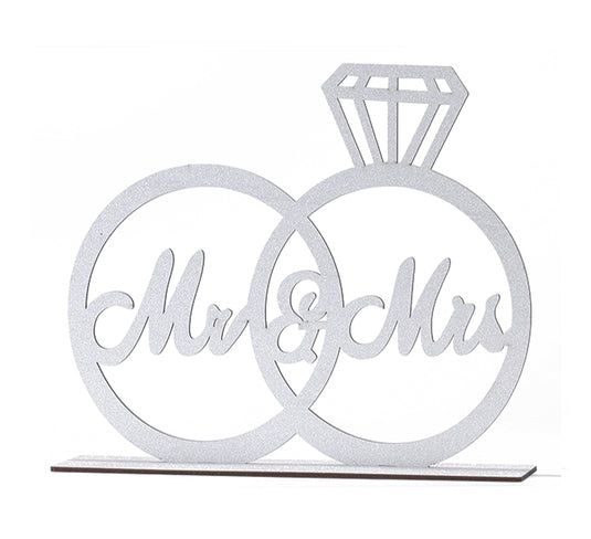 Mr. & Mrs. Wood Centerpiece (1 Pc)