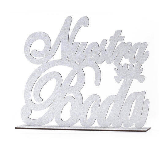 Nuestra Boda Wood Centerpiece (1 Pc)