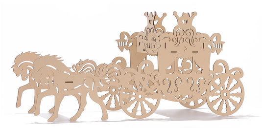 Horse & Carriage Wood Centerpiece (1 Pc)