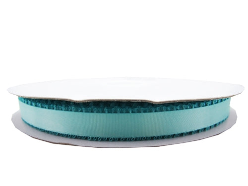 Cinta de picot satinado de 3/8" - Bordes emplumados (50 yardas)