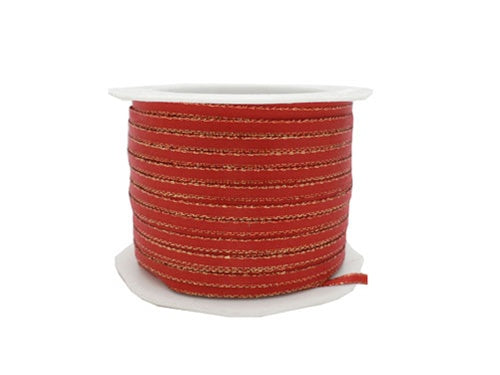 Load image into Gallery viewer, 1/8" Satin Ribbon w/ Metallic Edges (50 Yds)