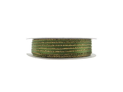 Load image into Gallery viewer, 1/8" Satin Ribbon w/ Metallic Edges (50 Yds)