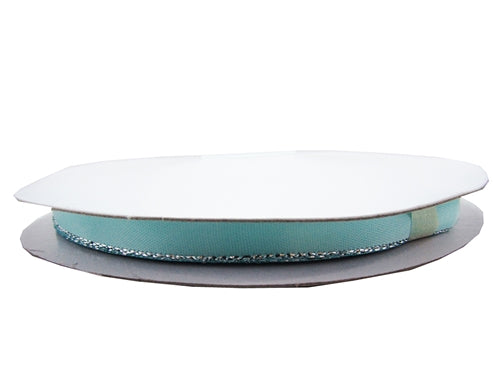 Cinta satinada de 3/8" con bordes metálicos (50 yardas)