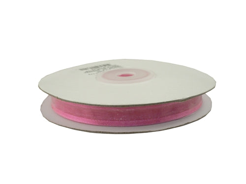 Cinta de organza transparente brillante de 3/8" con bordes satinados (25 yardas)