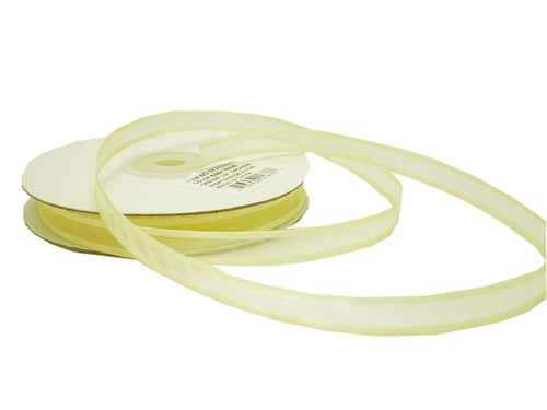Cinta de organza transparente brillante de 3/8" con bordes satinados (25 yardas)