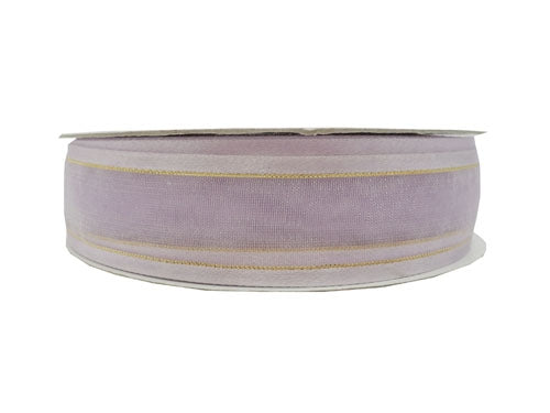 Load image into Gallery viewer, 7/8&quot; Sheer Organza Ribbon w/ Satin &amp; Metallic Edges (25 Yds)
