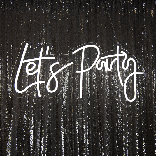 12"x24" Neon Light Sign "Lets Party" (1 Pc)