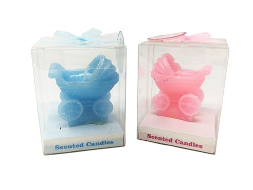 Clearance - 2.75" Baby Carriage Scented Candle (With Gift Box) (12 Pcs)